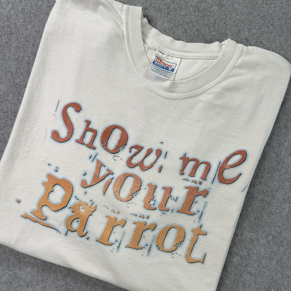 Vintage Captain Morgan Parrot Bay "Show Me Your Parrot" T-Shirt Hanes Beefy-T XL